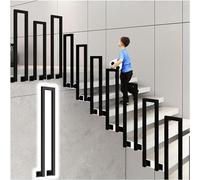Black Square Metal Railing Mandrels U/M S ir Guardrail for Outdoor Steps 105cm/41.3in Loft Villa Corridor - 1 Piece