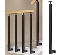 Black Square Metal Stair Baluster Posts2pcs 33.5" Railing Spindles for Deck Garden Outdoor Steps & Banister RemodelingDurable & Stylish Design