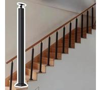 Black Square Metal Stair Railing Kit for Deck and Indoor Stair Railing Fence Stair Handrail Guardrail(Height-90cm,5 pcs)