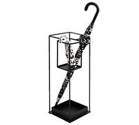 Black Square Metal Umbrella Stand - Geometric Iron Umbrella Holder for Walking Sticks & Canes - Stylish Storage for Hallways, Offices, & Shops