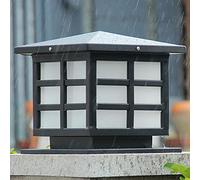 Black Square Outdoor Lighting Post Lamp Ip54 Waterproof Pillar Light E27 Acrylic Cover Rainproof Column Headlight Pier Mount Base External Floor Lantern Garde,A-B (A C)