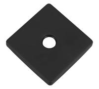 Black Square Shower Cover Plate, Stainless Steel Wall Flange | Brushed Finish, Fingerprint Resistant Design, Tile or Concrete Surfaces, for Renters and Remodelers