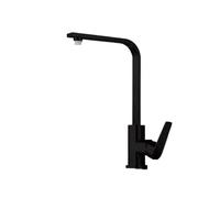 Black Square Single Handle Kitchen Faucet Rotating Cold & Hot Tap Premium Copper Modern Design for Home 7 Word Paint Finish Sink Fixture
