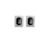 Black Square Small Temperament Earrings High End Personality Versatile Earrings Comfy Back (Black, 1X0. 6CM)