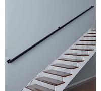 Black Square Stair il - Non-Slip Galvanized Metal Security Railing 1m to 3m Sizes for Indoor/Outdoor Use - Durable Iron Grab Bar for Safe Stair Support