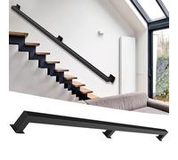 Black Square Tube, Wall-Mounted Safety il, Support Railing for Indoor & Outdoor (Size: 330cm) - Durable & Stylish Staircase Safety Solution