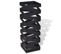vidaXL Black Umbrella Stand - Durable Powder-Coated Steel Umbrella Holder with Removable Drip Tray - Perfectly Sized for Walking Sticks and Trekking Poles