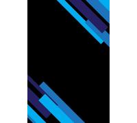 Black Squared Notebook - Basic Grid Journal with Navy Geometric Patterns | 110 Pages: Stylish, modern, and versatile - perfect for school, work, sketches, math, and creative projects.