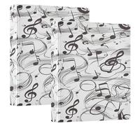 Black Staff Notes 1.5 in School Supplies Binder Round Rings with Pockets 1/2 Packs Office Binder Hardcover