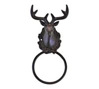 Black Stag Head Cast Iron Rustic Towel Ring