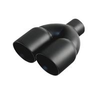 Black Stainless Steel 51 To 76mm Universal Throat Tailpipe Nozzles Double Outlets Exhaust Dual Tips For Car Car Exhaust Pipe Tailpipe(Black)