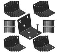 Black Stainless Steel Corner Bracket,Joint Right Angle Bracket,L Shape Heavy Duty Metal Corner Brace Supporter for Wood Aufuga (Black_2x2x2inch, 20)