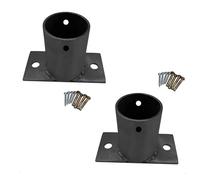Black Stainless Steel Fence Gate Post Support BaseBolt Down Enclosed Bottom Bracket for Elevated Decks (2 Pack 40mm Diameter) & WeatherResistant