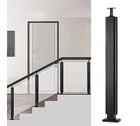Black Stainless Steel Glass Railing Kit - 304 Metal Balustrade System - Adjustable 25" to 57" Height - Modern Deck & Stair Safety - Sl lack Post Design for Contemporary Homes