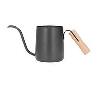 Black Stainless Steel Gooseneck Pour Over Coffee Kettle, Long Spout Drip Kettle with Wooden Handle, 350ml Precision Pouring Pot for Home and Office Use