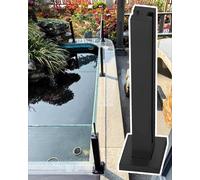 Black Stainless Steel ils for Stairs - 304 Stainless Steel Glass Balustrade with Screws for Steps Balcony Pool Fence (Middle Post 110cm)