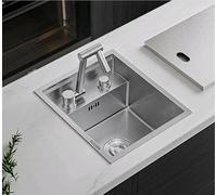 Black Stainless Steel Kitchen Sink with lid, Foldable tap, Concealed Sink, Suitable for bar, Camper Van, Motorhome(A,35x30x23cm)