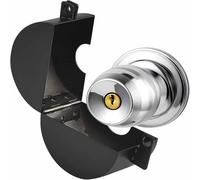 Black Stainless Steel Knob Lock Out Device for Door Handle, Access Restriction Cover for Home, Office, Rental Property and Travel Safety. Ideal for Professional Workshop, Home DIY Projects and Indu...