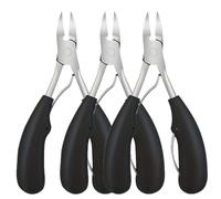 Black Stainless Steel Manicure Tool Sturdy Cuticle Nipper And Nail Clipper With Classic Handles Suitable For Men Women(3 PCS)