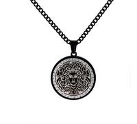 (Black) Stainless Steel Medusa Pendant Necklace Greek Mythology Inspired Retro Punk Style Men’s Jewelry