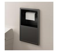 Black Stainless Steel Recessed Shower Shelf with Garbage Can, Waterproof Wall-Mounted Storage Caddy, 23x17x12cm, Ideal for Bathroom nization and Space-Saving Solutions