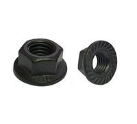 Black Stainless Steel SERRATED FLANGE Nuts M3 M4 M5 M6 M8 M10 - Pack of 6 (M6)