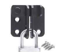 Black Stainless Steel Shed Door Lock Latch Left Open, Small Size Bolt Lock with Padlock Hole, 90 Degree Door Lock Gate Latch for Wooden Gates,Barns,Cabinets,Outdoor Indoor Security（with 4pcs Screws）