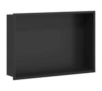 Black Stainless Steel Shower Enclosure 45 x 30 x 9.5 cm, Durable Shower Caddy for Bathroom, Practical Recess for Shower Utensils, Modern Design, Easy Assembly