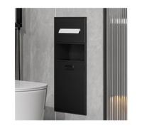 Black Stainless Steel Shower Niche - Waterproof Recessed Shelf for Toiletries, Shampoo & Toilet Paper Storage - Modern Wet Room Organizer - Bathroom Alcove Rack