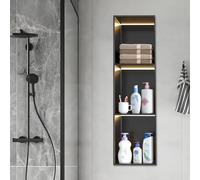 Black Stainless Steel Shower Wall Light with Non-Dimmable LED Modern Bathroom Shower Fixture Stylish Wall-Mounted Lighting for Bath Spaces