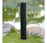 Black Stainless Steel Standing Water Tap Square Vertical Garden Faucet Pillar for Irrigation Washing Decorative Water Feature Fountain Antifreeze Water Taps(Height: 60cm/23.6in)