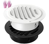 Black Stainless Steel Vent Cover 50mm/70mm/80mm/100mm/120mm White Heavy Duty Air Vents Cover for Wall Flat Ducting Air Vent with Built-in Fine Mesh for Bathroom Office Ventilation(Black,50mm/2in)