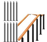 Black Stair Baluster Post 10 PackAdjustable 270° Metal Stair Railing Kits for Indoor/Outdoor Use Square Design with Base & Screws (H41.3in/105cm)