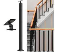 Black Stair Baluster Post Metal Railing Pins Square Black Stair il Support Rod for Balcony Deck Floor-Mount Stair il 75cm Length 1 Piece