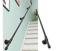 Black Stair Handrail 1m 6m Indoor Outdoor Banister for Steps Safety Support Bar for Elderly & Kids Sturdy Wall Mounted Staircase Railing (3.3ft/100cm)