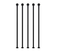 Black Stair Handrail Indoor/Outdoor Wrought Iron Baluster Posts for Transition Handrails FloortoCeiling Stair Railing Parapet Guardrails (110cm)