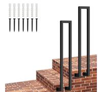 Black Stair Handrail, U-Shaped Stair Rail Side Mount Hand Rail Fit 1 Step，75cm/85cm/90cm/95cm/100cm Non-Slip Staircase Banister Railing Guardrail for Concrete，Brick Steps(100cm/39in)