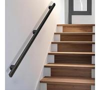 Black Stair Handrails 30-600cm, Wall Mount Elderly Railings Safety Hand Rail Corridor Support Rod, Metal Rail for Staircase, Lofts Decking Banister, Grab Bar Kit(100cm/39in)