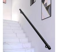 Black Stair il WallMounted Wrought Iron Safe Railing Clete 210cm Kit for Det and Support Metal il for Hallway and Stairs