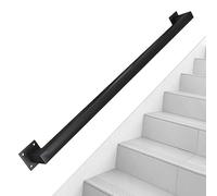Black Stair ils 13ft Indoor Outdoor Banister Rails Adjustable Length 1/1.5/2/3m Complete Kit with Wall Holders & Metal Screws for Safety & Stability
