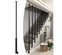Black Stair Railing - 37.4" Side-Mount Iron Balusters for Entryway Decoration - Indoor Staircase il with Posts - & Stylish Safety Solution