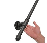 Black Stair Railing Kit30cm to 600cm Adjustable Wrought Iron Grab Bar for Indoor/Outdoor Safety WallMounted Metal Handrail Perfect for Stairs & Decks (1 FT Size)