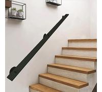 Black Stair Railing Wrought Iron Handrails for Indoor & Outdoor Safety Wall Balustrades Modern Industrial Style 600cm LengthDurable & Support