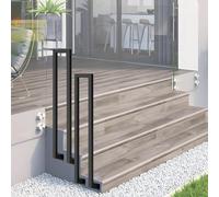 Black Stair Railings｜U-Shaped Staircase Handrails for Steps Side Walls｜Front Porch Hand Rails Non-Slip Banister Guardrail Safety Support Rod for Outdoor and Indoor(35cm/14in)