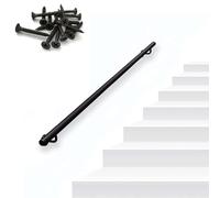 Black Stairs Handrail - Complete Kit.1m 120cm 1.5m 2m 240cm 2.5m 3m Wall Mounted Staircase Banister Railing Industrial Galvanized Pipe Stair Hand for Indoor Outdoor(14ft/420cm)