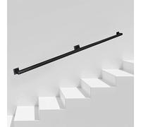 Black Stairs Handrail - Complete Kit, Wall Mounted Staircase Banister Indoors Outdoors Grab Bar Railings Bathroom Corridor Support Rod 1m 2m 3m 6m (Size : 2ft/60cm)