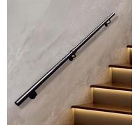 Black Stairs Handrail for Indoor Outdoor Wall Mount Support Balustrade Non Slip Grab Bar, 1m 1.5m 2m 2.5m 3m Staircase Railing Wrought Iron Safety Hand Rails(20ft/600cm)