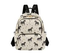Black Stallions Backpack Women Ladies Handbag Shoulder Bag Casual Daypack Gift for College Work Medium
