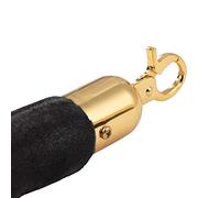 Black Stanchion Rope - 2m Queue Barrier with Hooks for Visitor Control in Hotels Cinemas Weddings and Grand Openings - Durable and Stylish Event Accessory