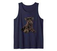 Black Standard Schnauzer Dog Illustration Tank Top